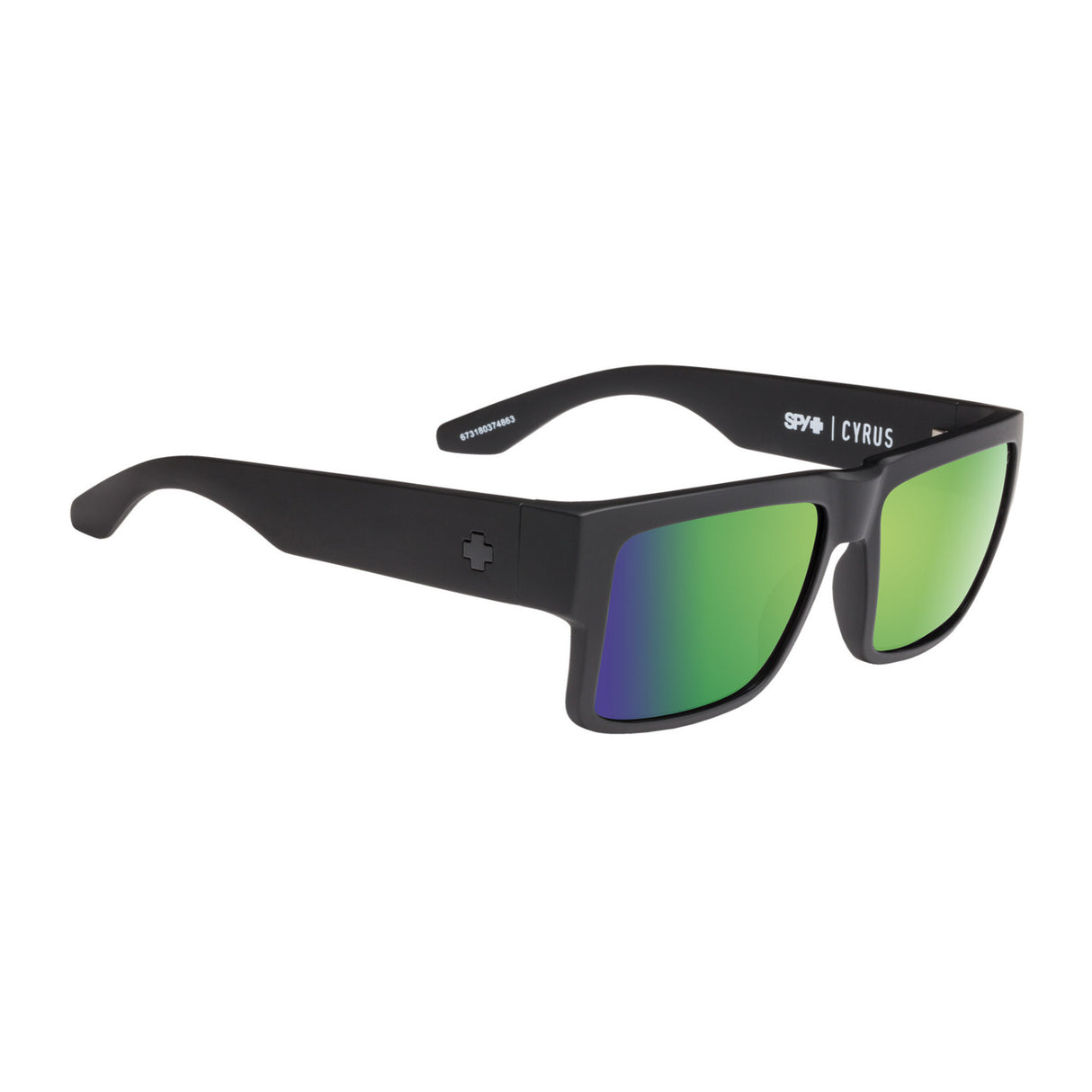 Spy Optic Cyrus Matte Black Sunglasses (Happy Bronze Polar With Green Spectra)