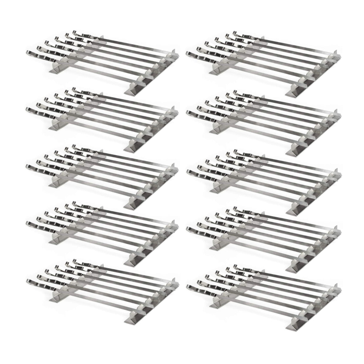 Mtoye Steven Raichlen Stainless Kabob Rack with Flat Skewers (10-Pack) Bundle