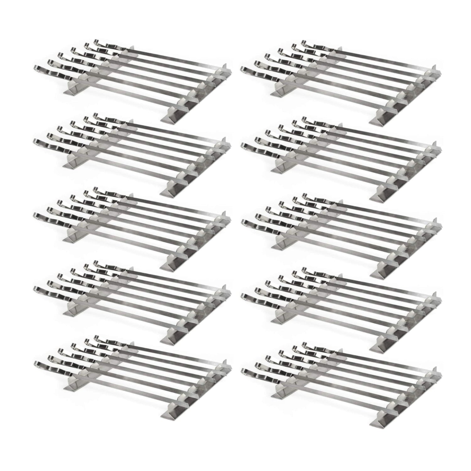 Mtoye Steven Raichlen Stainless Kabob Rack with Flat Skewers (10-Pack) Bundle