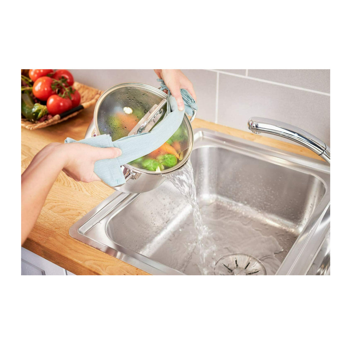 Rosle Expertiso Stainless Steel High Casserole Pot with Glass Lid (6.3-Inch)