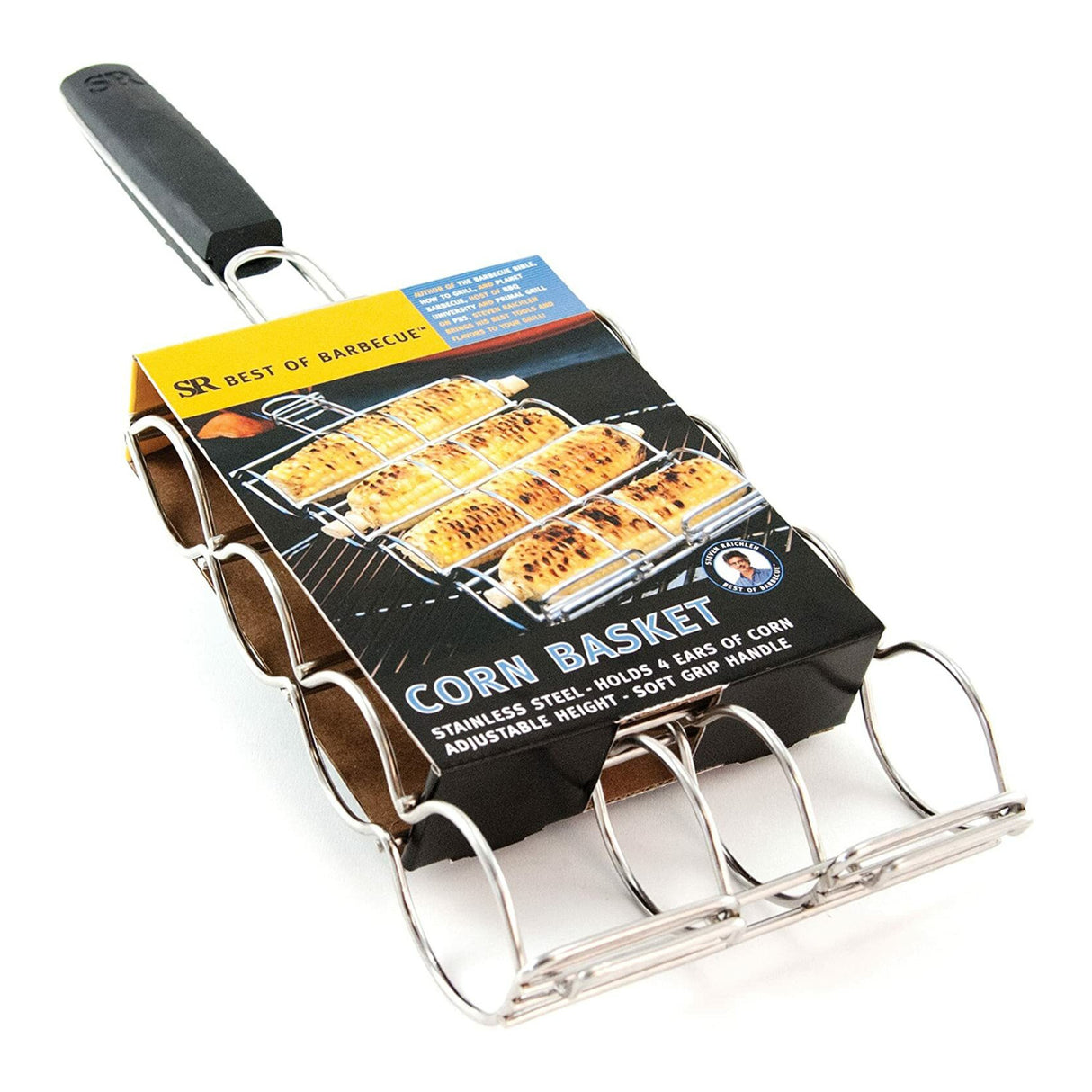 Steven Raichlen Best of Barbecue Stainless Adjustable Corn Grilling Basket