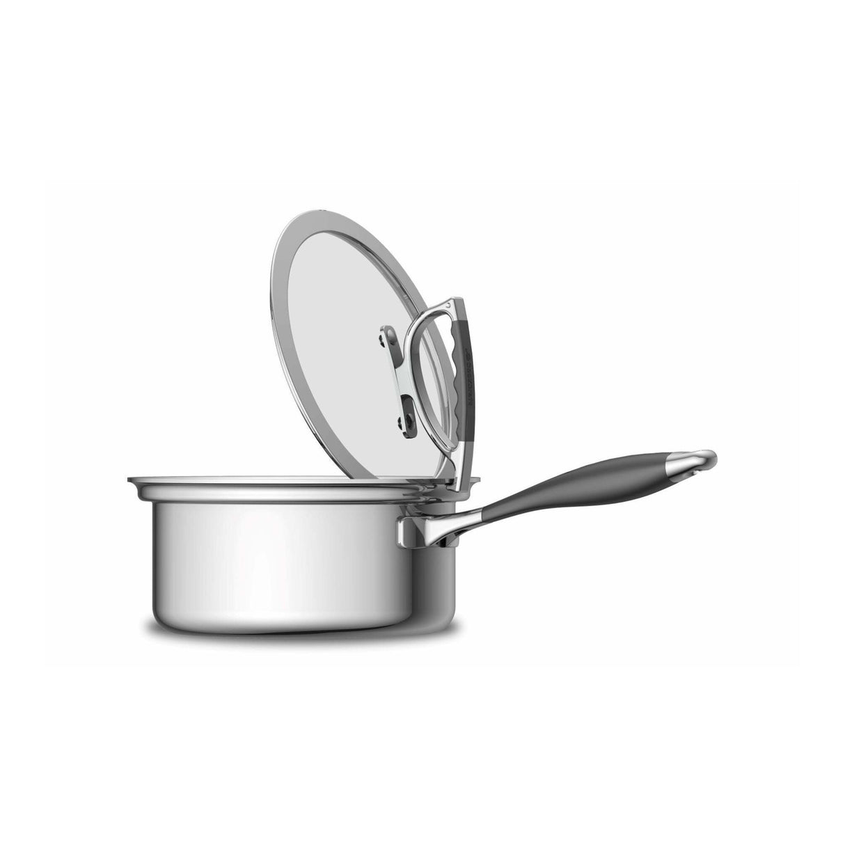 CookCraft by Candace 3 Quart Stainless Steel Sauce Pan with Glass Latch Lid