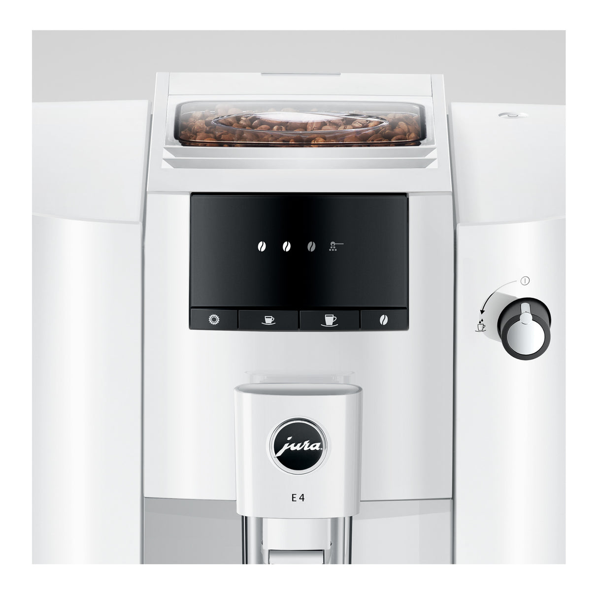 Jura E4 Automatic Coffee Machine (Piano White)