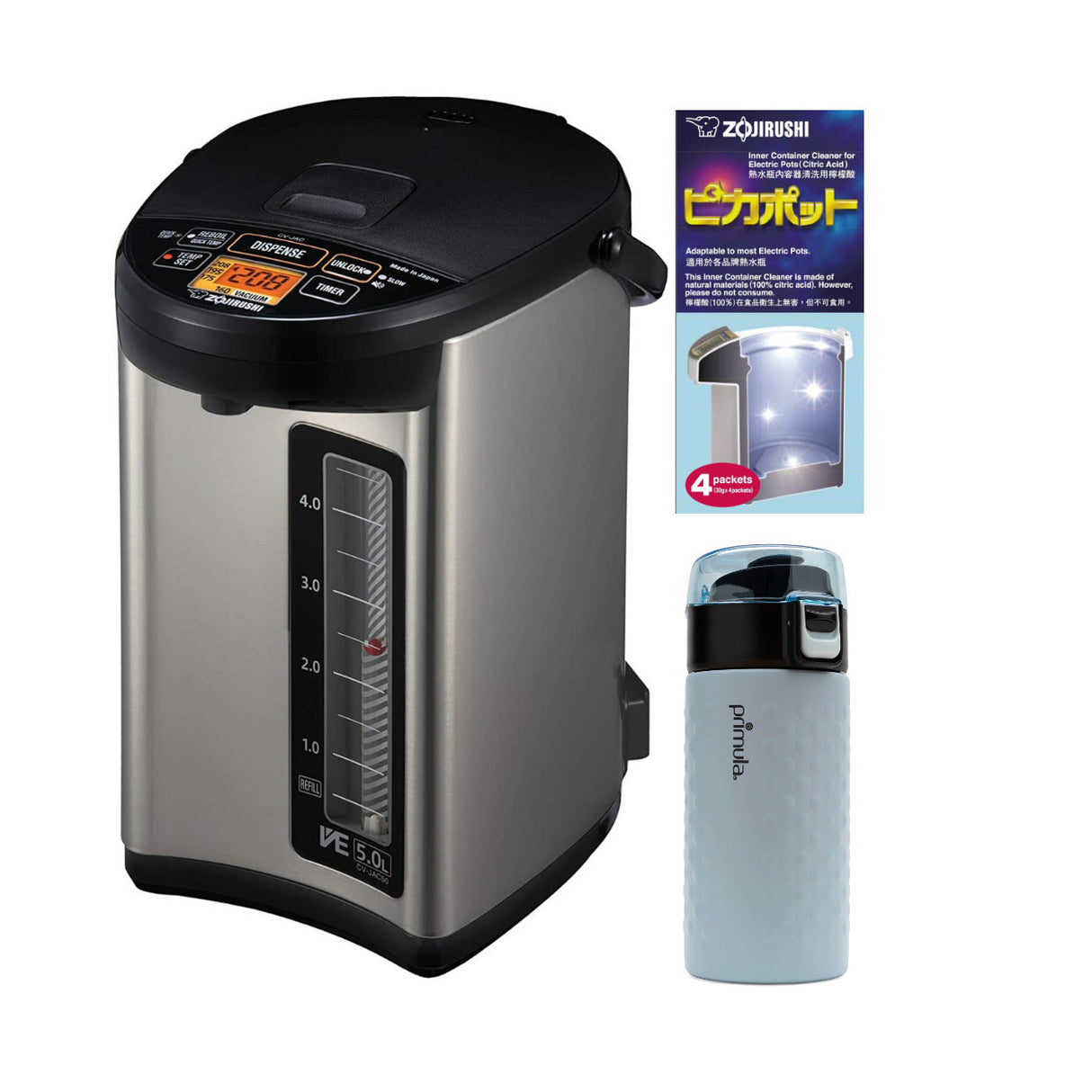 Zojirushi CV-JAC50XB 5.0 Liter Water Boiler and Warmer with Cleaner Bundle
