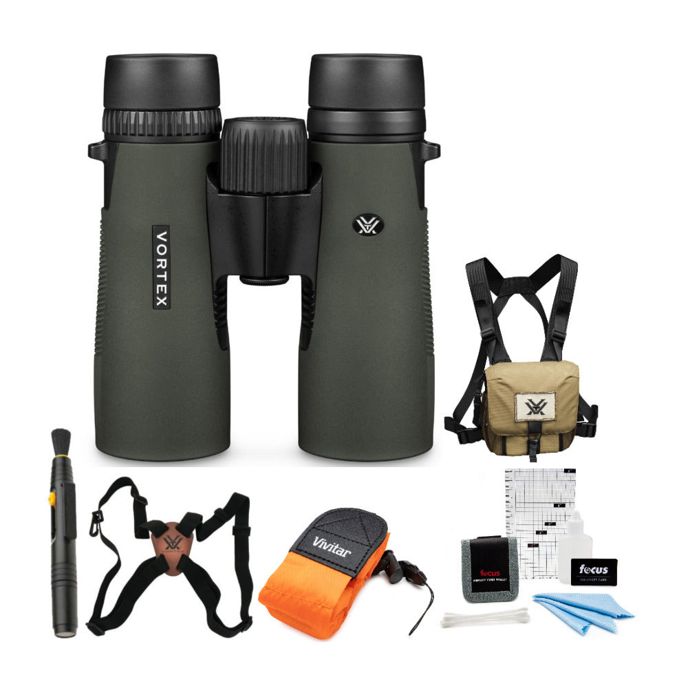 Vortex 10x42 Diamondback HD Binoculars with GlassPak + Harness and Accessory Kit
