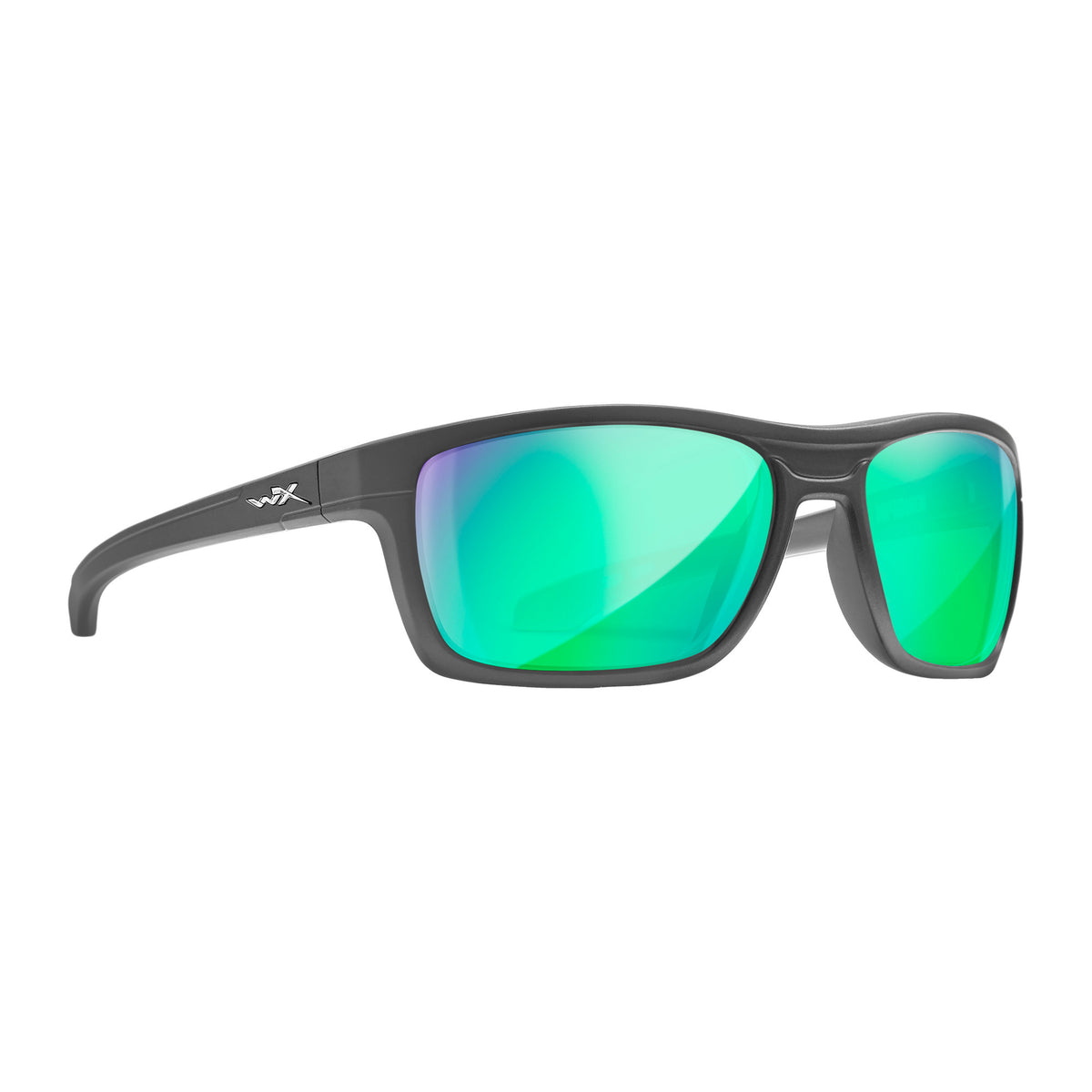 Wiley-X WX Kingpin Sunglasses (Polarized Green Lens, Matte Graphite Frame)