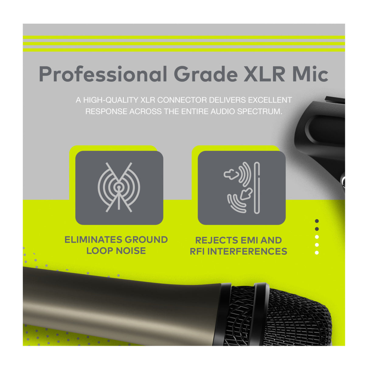 Knox Gear HDM-100 Uni-Directional Dynamic Cardioid Microphone (Clip Included)