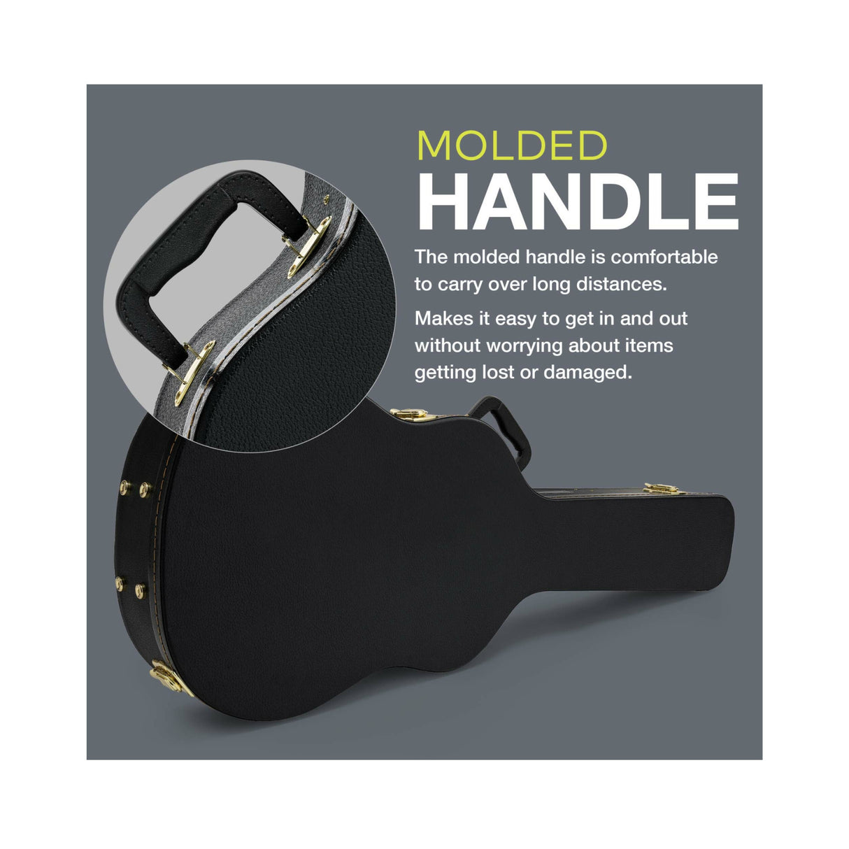 Knox Gear KN-GC02 40-Inch Hard Shell Acoustic Concert Guitar Case