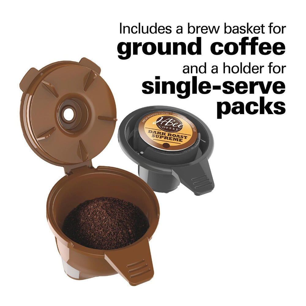 Hamilton Beach 49950C 2-Way Single Serve Coffee Maker with Brew Basket (Black)
