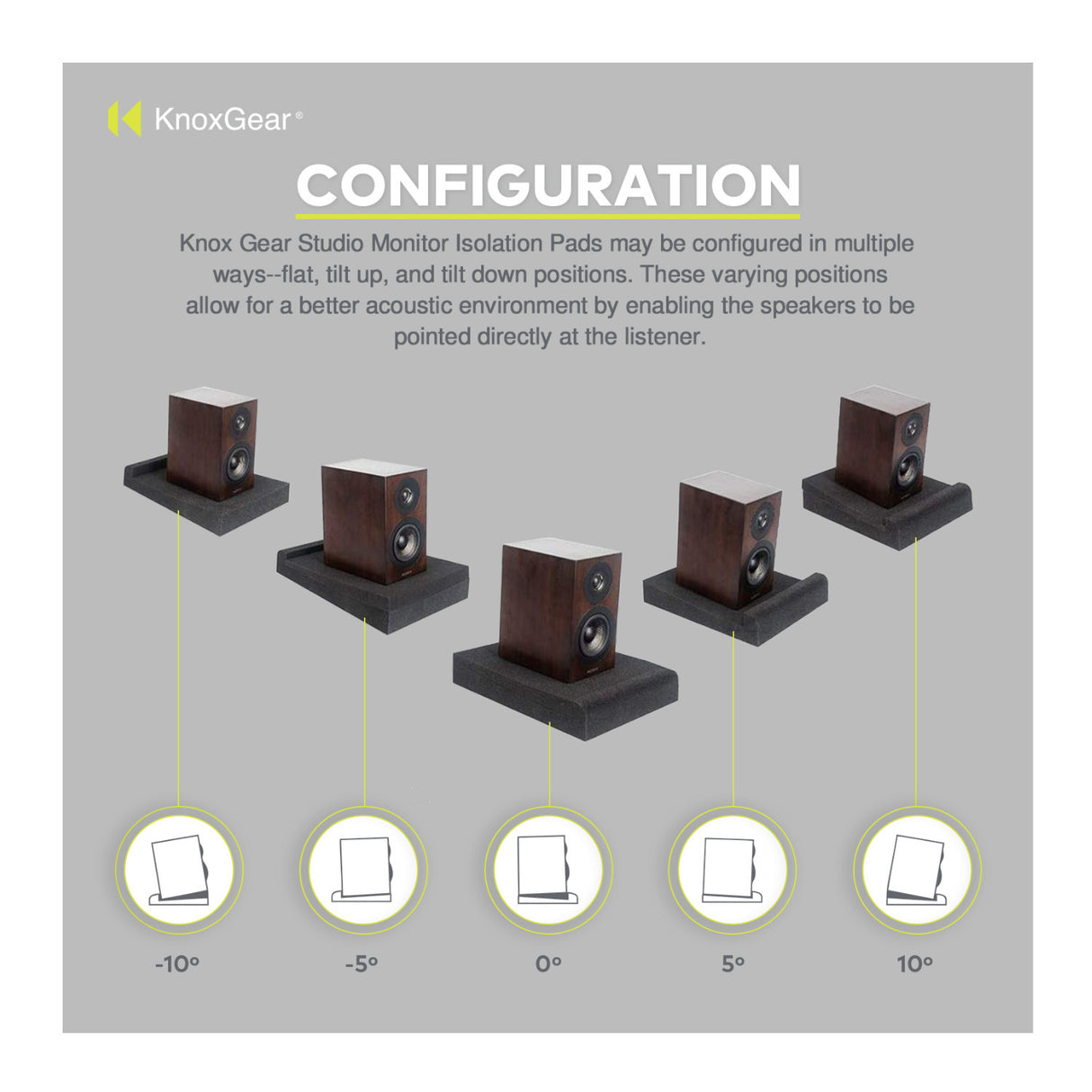 Knox Gear Studio Monitor Isolation Pads Suitable for 8 inch Speakers (2-Pack)