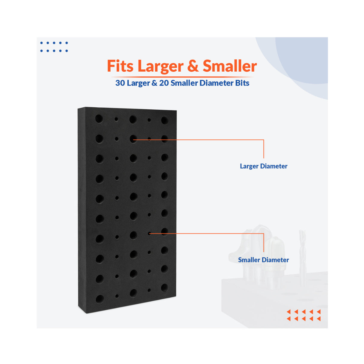 Router Bit Storage Tray - Quality Foam Material for 50 Bits