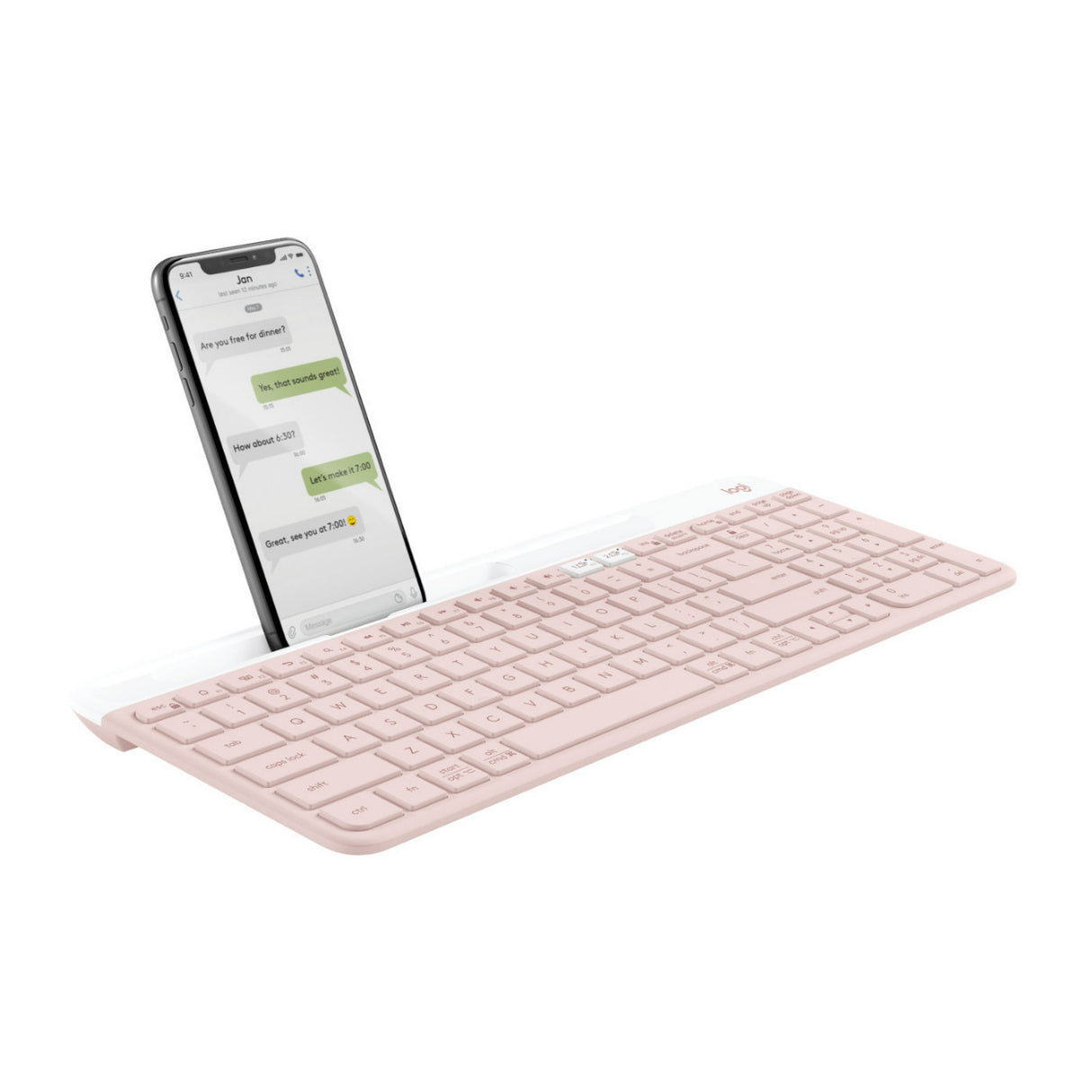 Logitech K585 Slim Multi-Device Wireless, Compact and Quiet Keyboard (Rose)