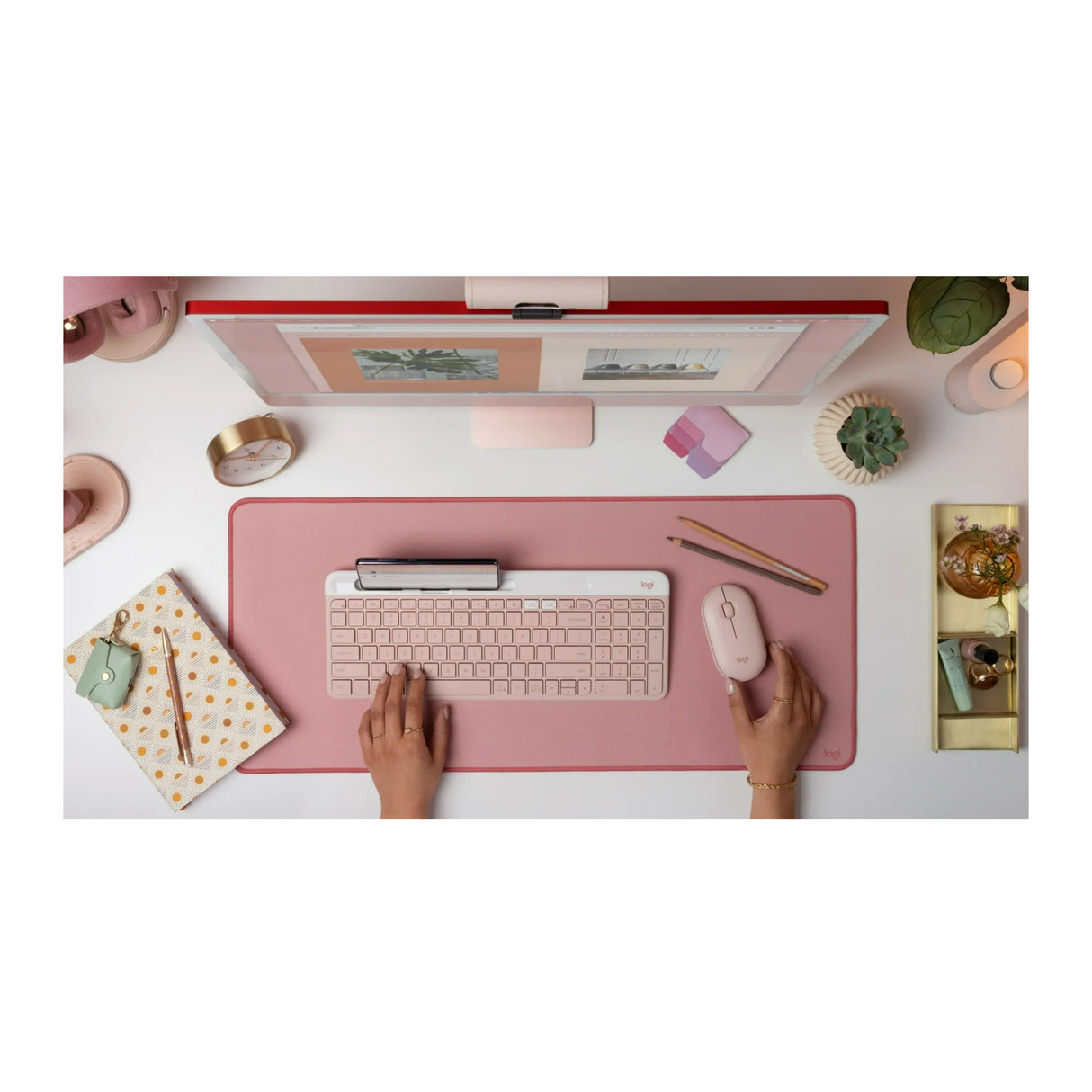 Logitech K585 Slim Multi-Device Wireless, Compact and Quiet Keyboard (Rose)