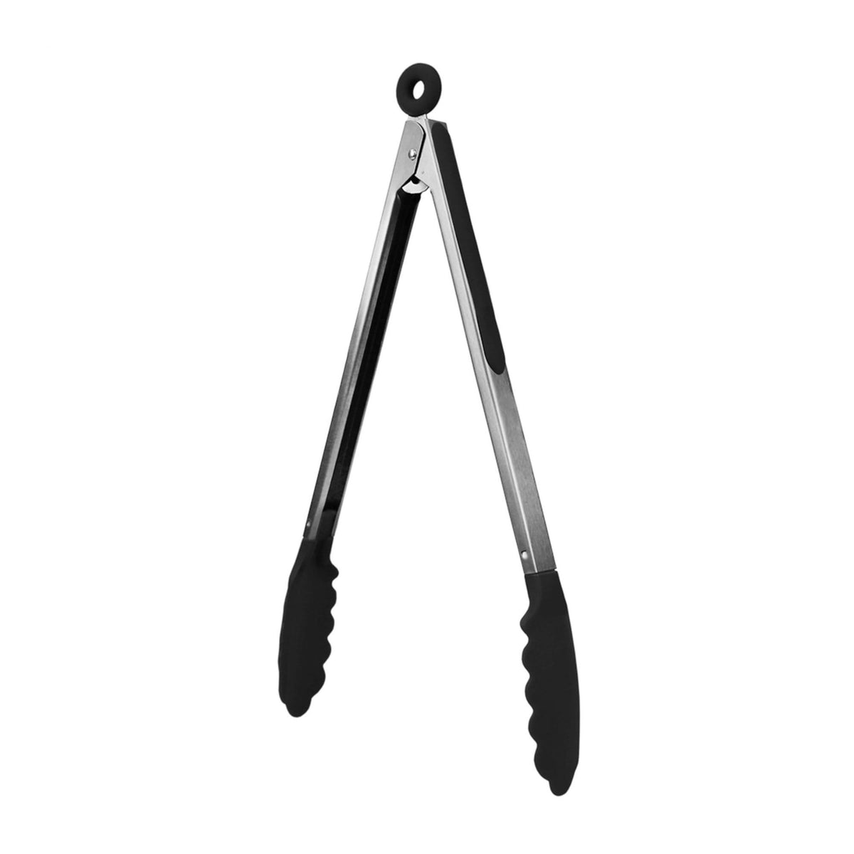 Baker's Secret 12-Inch Stainless Steel and Nylon Food Tongs (Black)