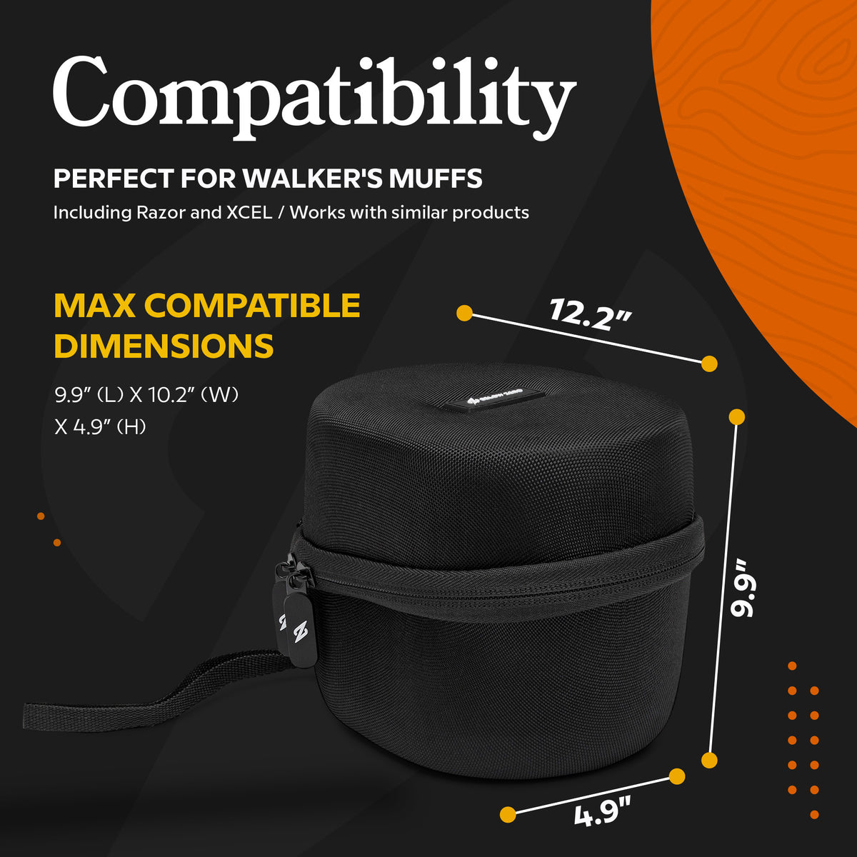Walkers Game Ear Razor Muffs (Punisher) with Protective Case