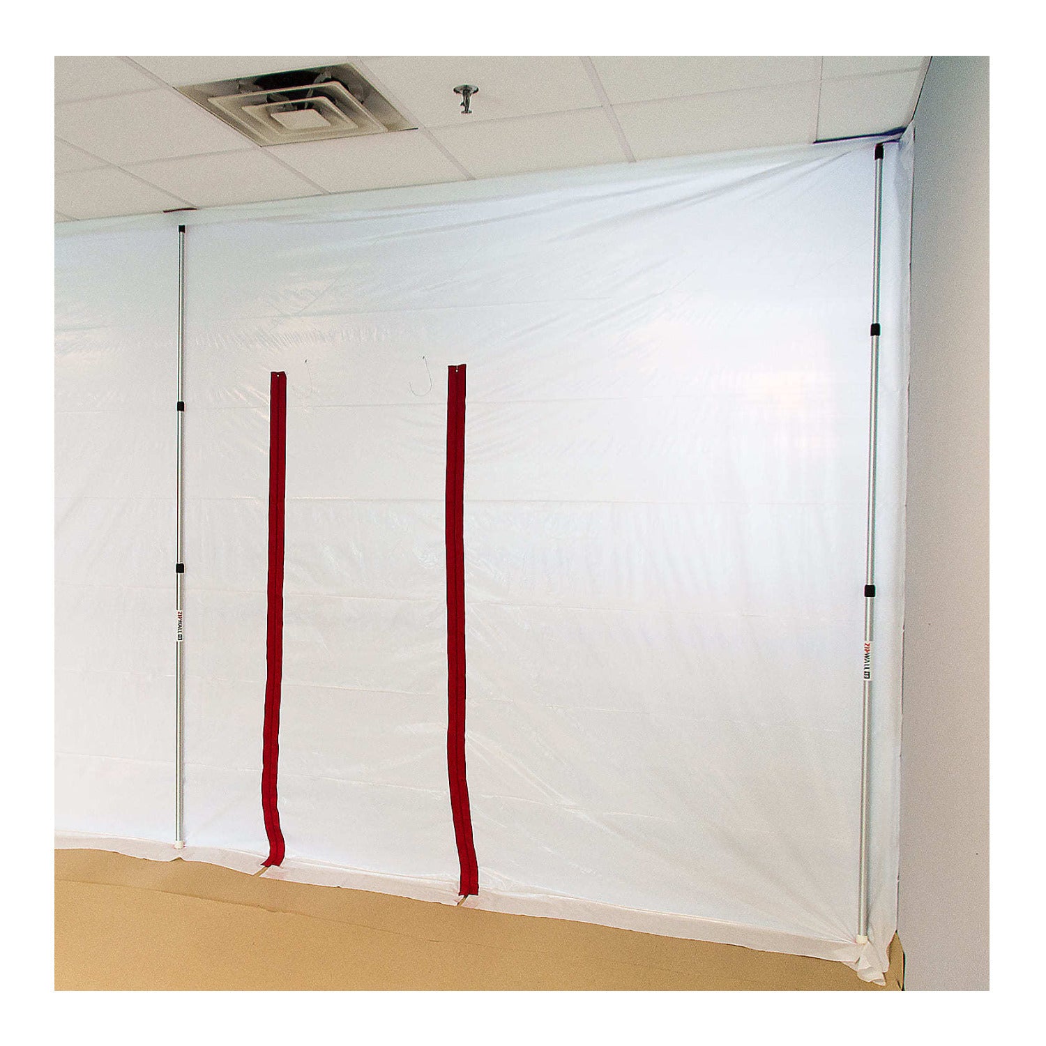 Zipwall 10-Feet ZipPole Set (8-Pack) with Zipper (12-Pack) and 2x Dust Barrier