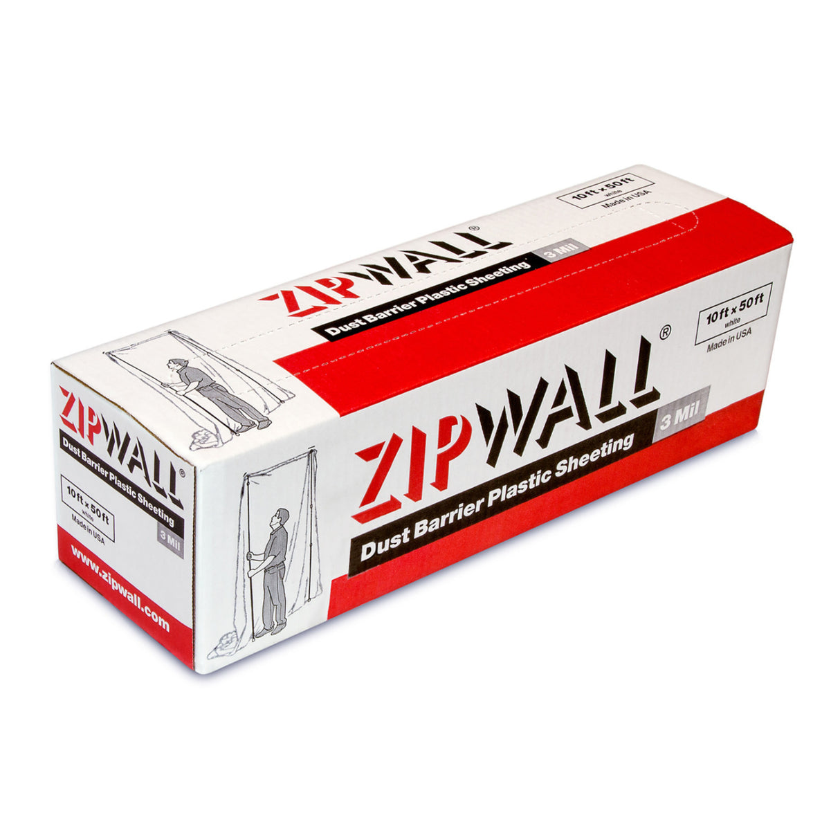 Zipwall 10-Feet ZipPole Set (8-Pack) with Zipper (12-Pack) and 2x Dust Barrier