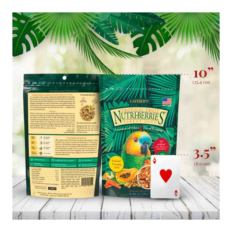Lafeber Tropical Fruit Nutri-Berries Parrot Food Bags (10 oz, 2-Pack)