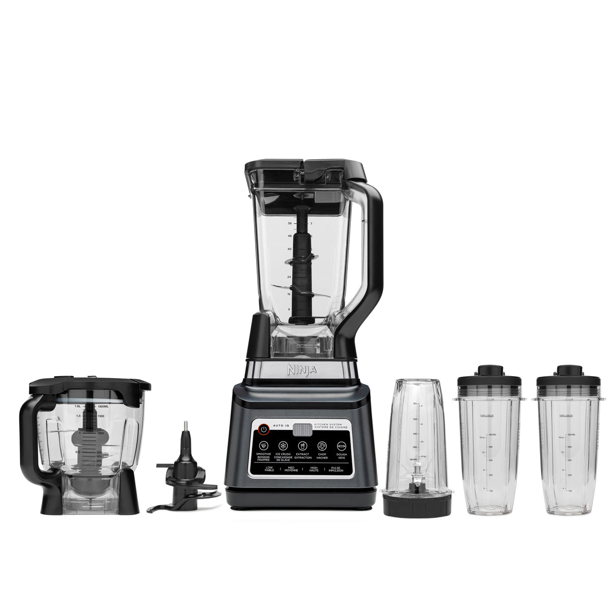 Ninja Professional Plus Kitchen System with Auto IQ 1400 Wp 5 Smoothies Function, Chopping and Dough