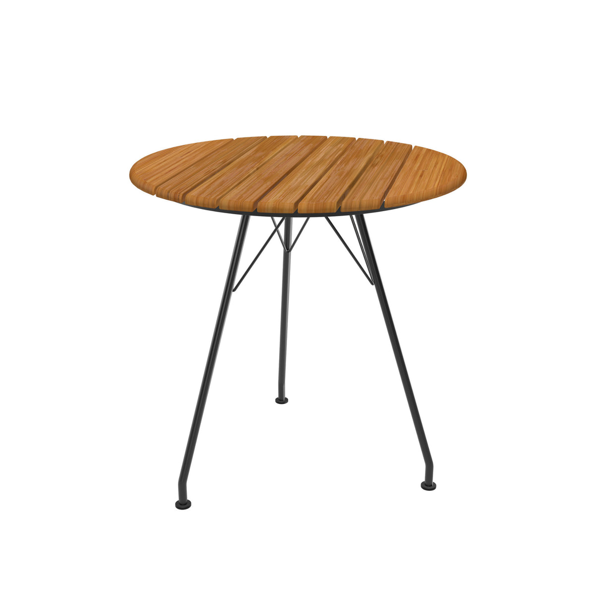 Houe CIRCUM Caf Table with Bamboo Top (Black, Powder Coated Steel Frame) (Open Box)