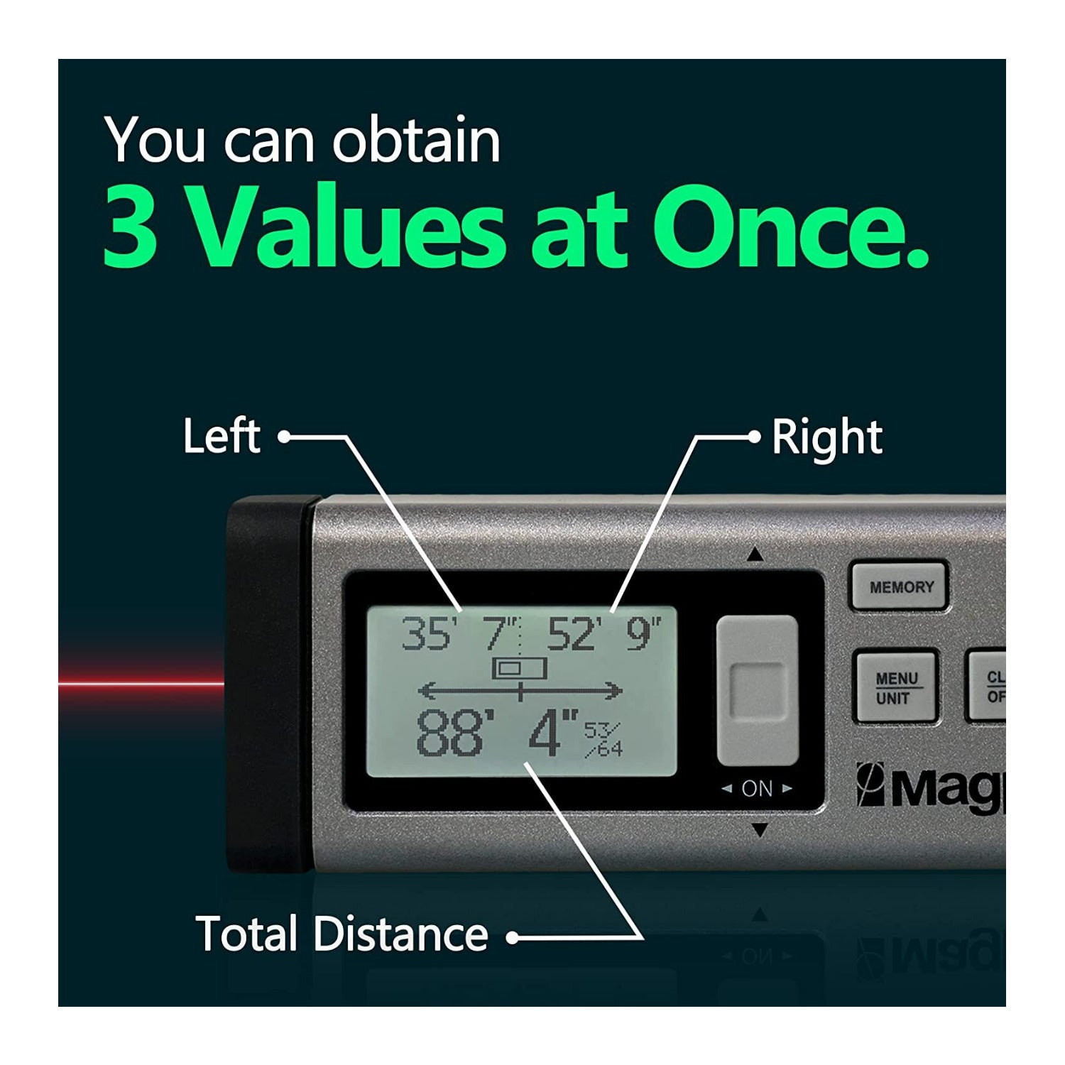 Magpie VH-80 262 Feet Range and 3 in 1 Measurements Laser Measurement Tool