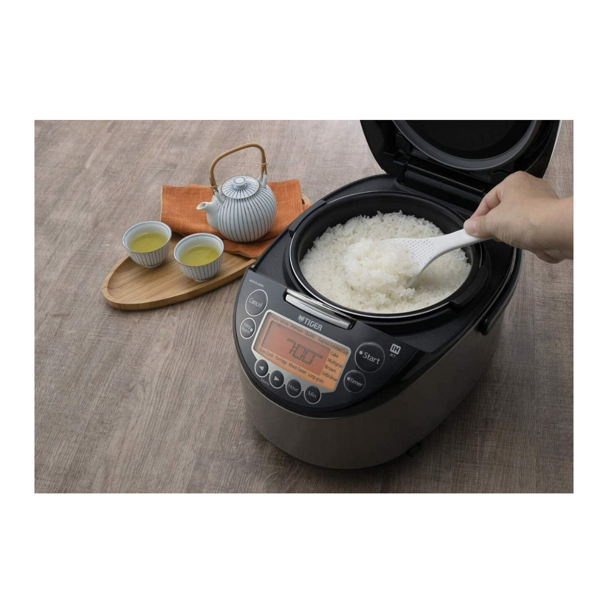 Tiger JKT-D18U 10-Cup Induction Heating Rice Cooker (Black and Stainless Steel)