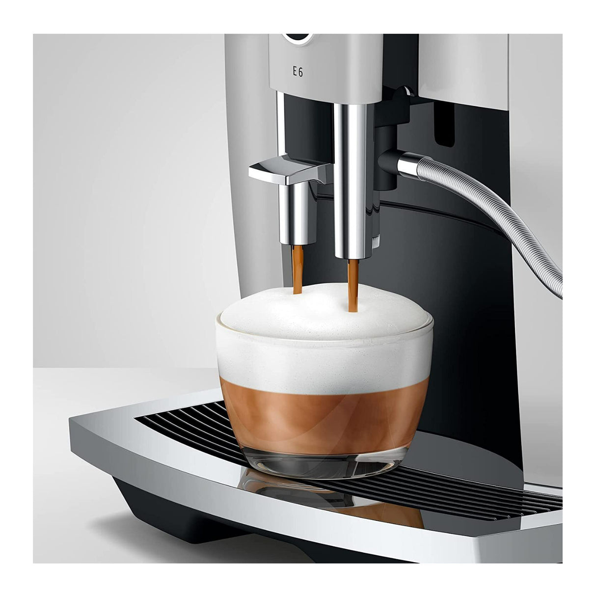 Jura E6 Automatic Espresso Machine with Programmable Coffee Strength (Platinum)