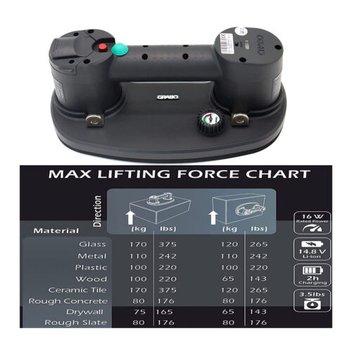 GRABO Nemo Grabo Electric Vacuum Suction Cup Lifter with Battery and Seal