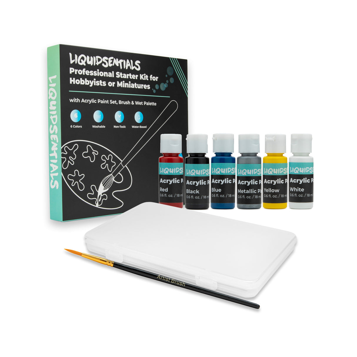 Kratos Craft LIQUIDSENTIALS Starter Kit for Miniatures - Paints and Wet Palette