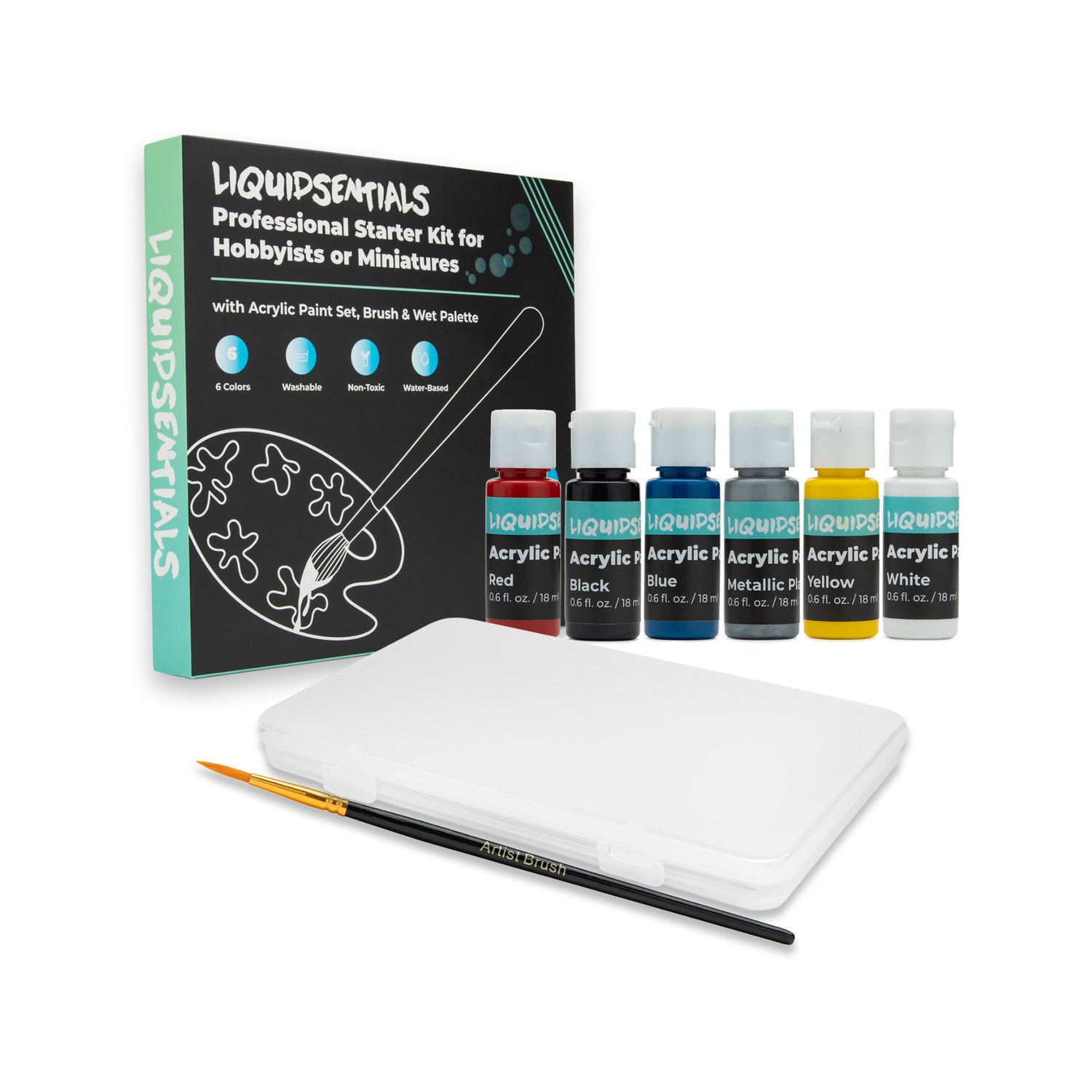Kratos Craft LIQUIDSENTIALS Starter Kit for Miniatures - Paints and Wet Palette
