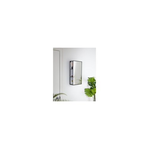 Umbra Cubiko Wall Mirror and Storage Unit (Black, 40 lb Capacity)