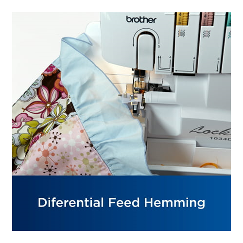 Brother 1034D Serger, Heavy-Duty Metal Frame Overlock Machine (Open Box)