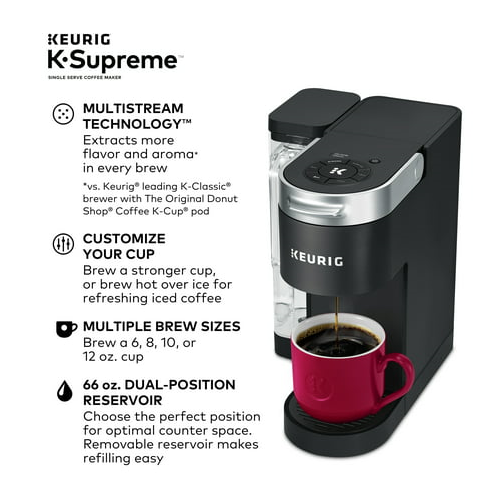 Keurig K-Supreme Single Serve K-Cup Pod Coffee Maker (Black)