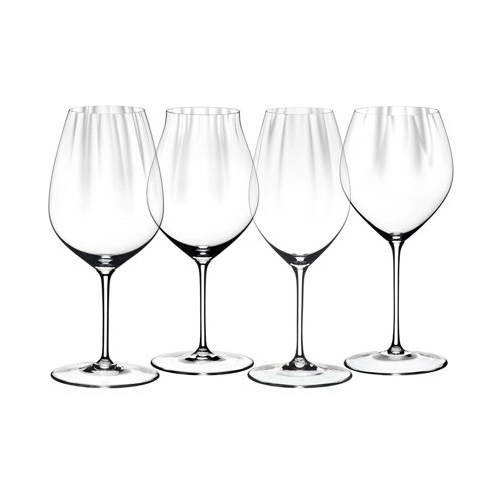 Riedel Performance Wine Glasses (4-Pack) with Wine Pourer and Polishing Cloth