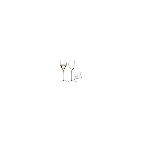 Riedel Veloce Champagne Wine Glasses (Set of 2) With Microfiber Polishing Cloth