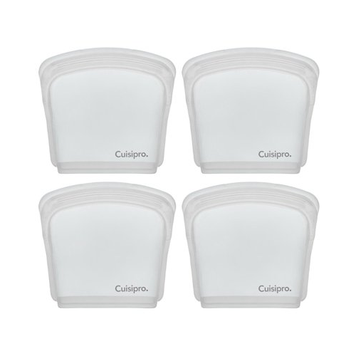 Cuisipro Clear Silicone Pack-it Bags (5.25 x 4.75-inch, 6.75 fl oz, 4-Pack)