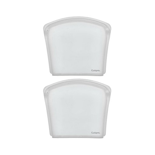 Cuisipro Clear Silicone Pack-it Bag (8 x 7-Inch, 27 fl oz, Seamless, 2-Pack)