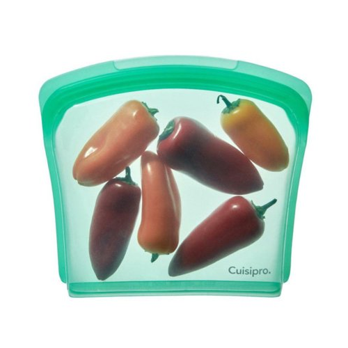 Cuisipro Silicone Seamless Reusable Bag (Green, 8 x 7-Inch, 27 fl oz)