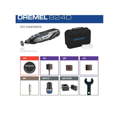 Dremel 8240 12V Superior Control and Quiet Operation Cordless Rotary Tool Kit