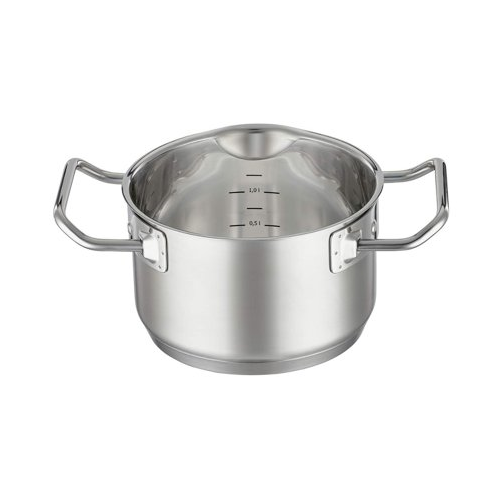 Rosle Expertiso Stainless Steel High Casserole Pot with Glass Lid (6.3-Inch)