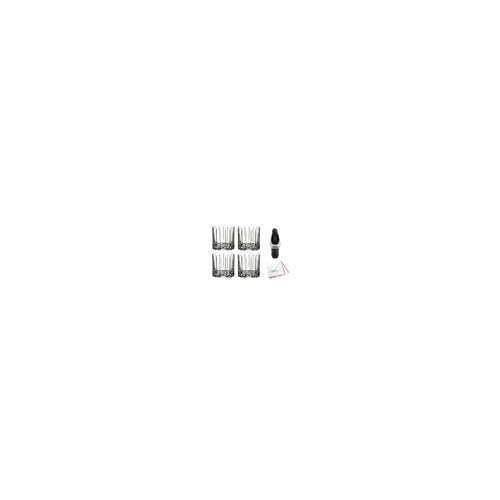 Riedel Drink Specific Glassware Rock Glass (9 oz, Clear) 4-Pack with Wine Pourer