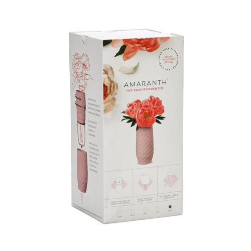 Amaranth 10-Inch Floral Care Shock Resistant Smarter Vase (Blush Pink)