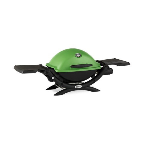 Weber Q 1200 Gas Grill (Green) and Adapter Hose