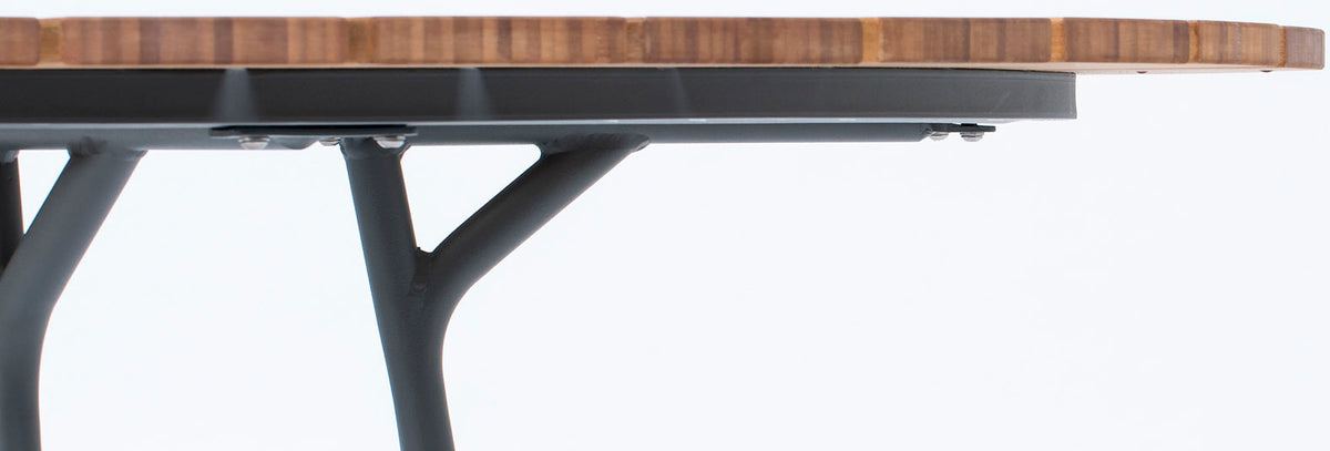 Houe CIRCLE Dining Table with Bamboo Lamellas (Gray Aluminum Legs,Granite Stone)