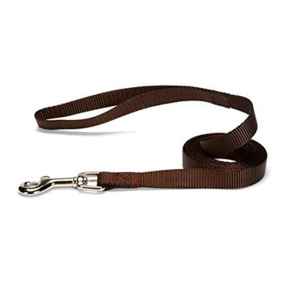 Zack & Zoey Basic 6-Feet x 1-Inch Nylon Dog Lead (Chocolate brown)