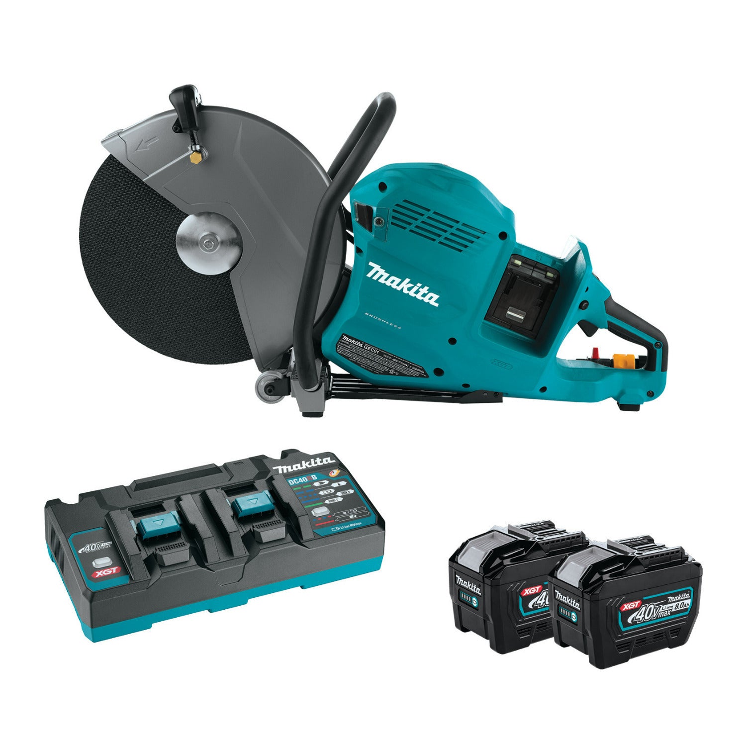 Makita 80V Max (2x 40V Max) 14-Inch Power Cutter Kit with AFT and Electric Brake