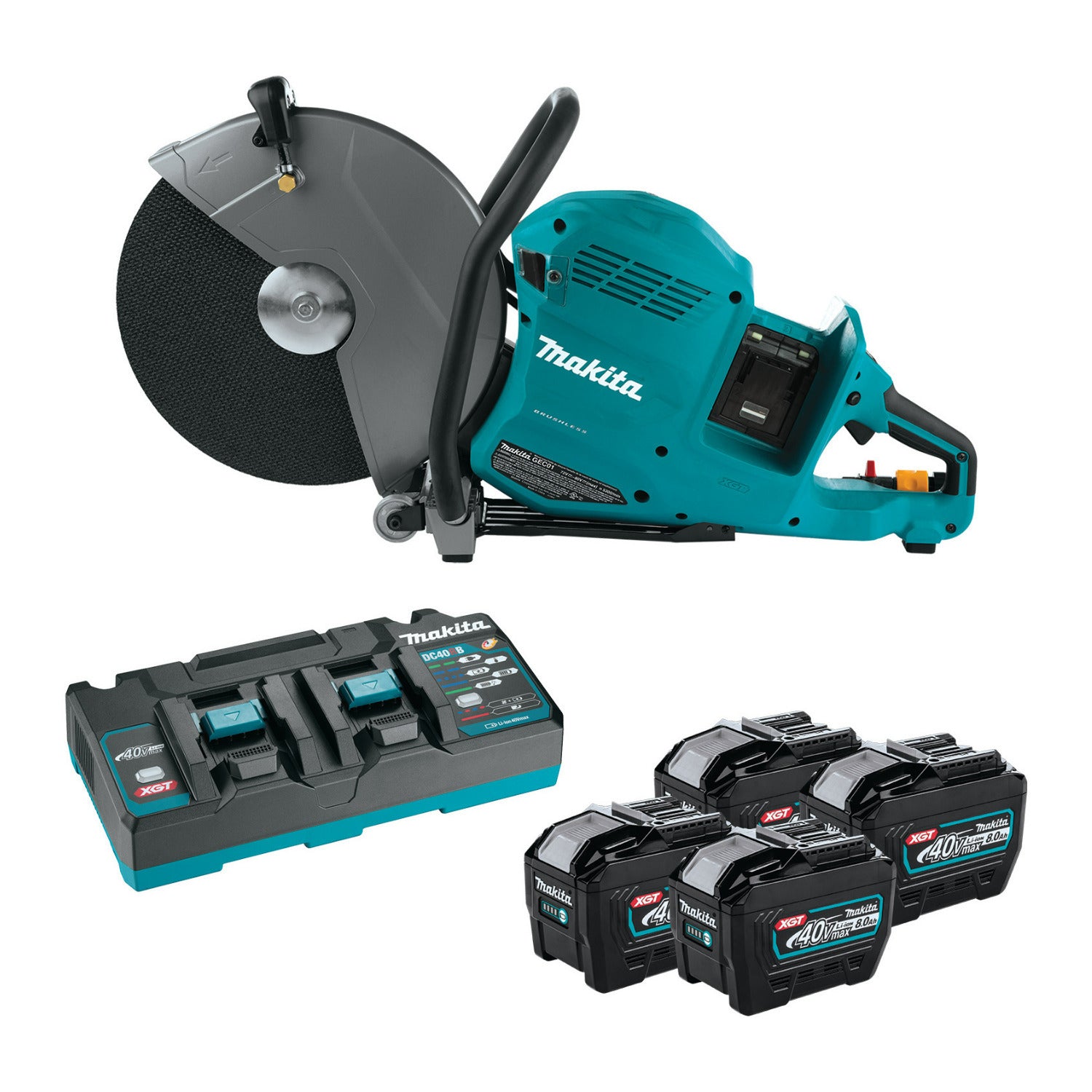 Makita 80V Max (2x 40V Max) 14-Inch Power Cutter Kit with AFT and Electric Brake