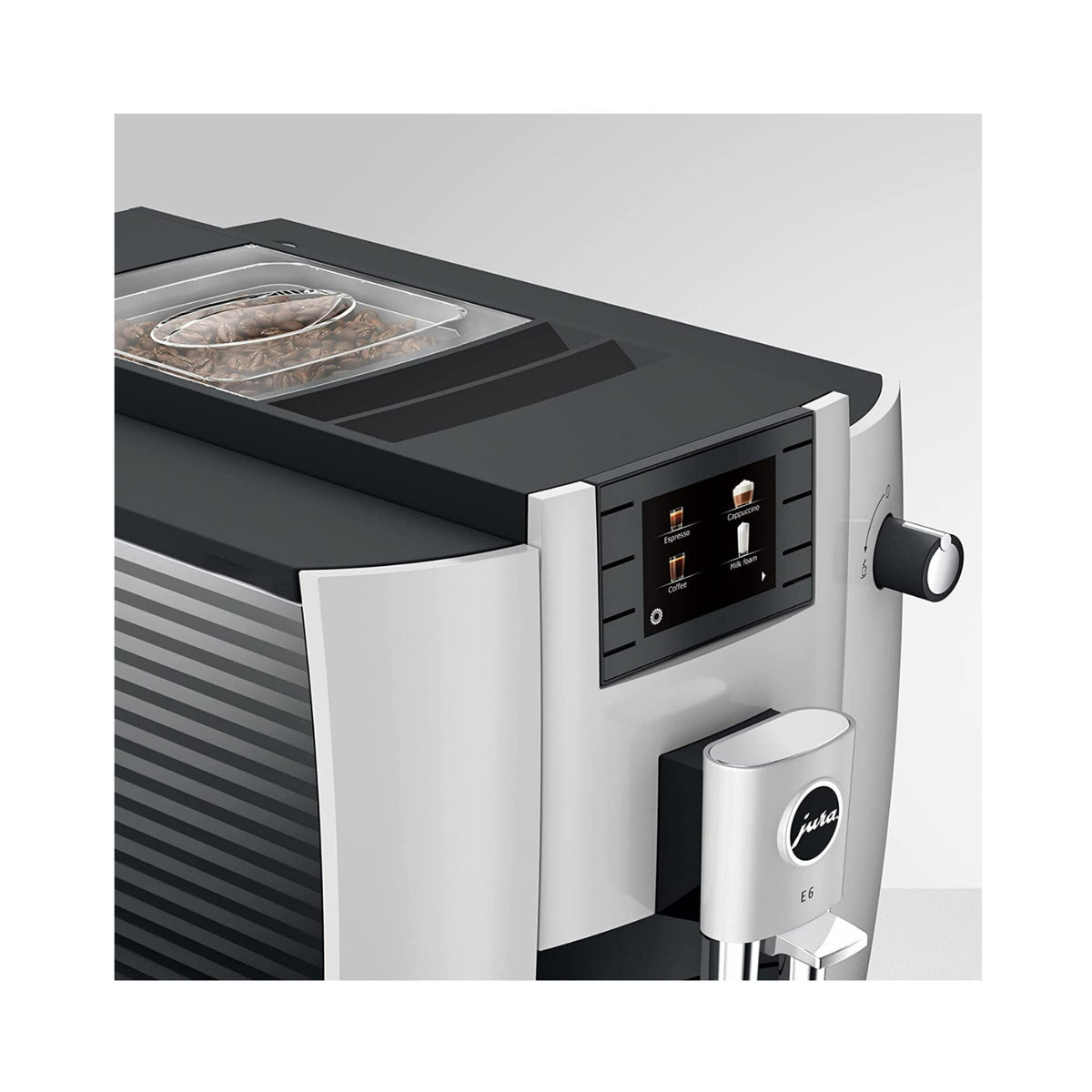 Jura E6 Automatic Espresso Machine with Programmable Coffee Strength (Platinum)