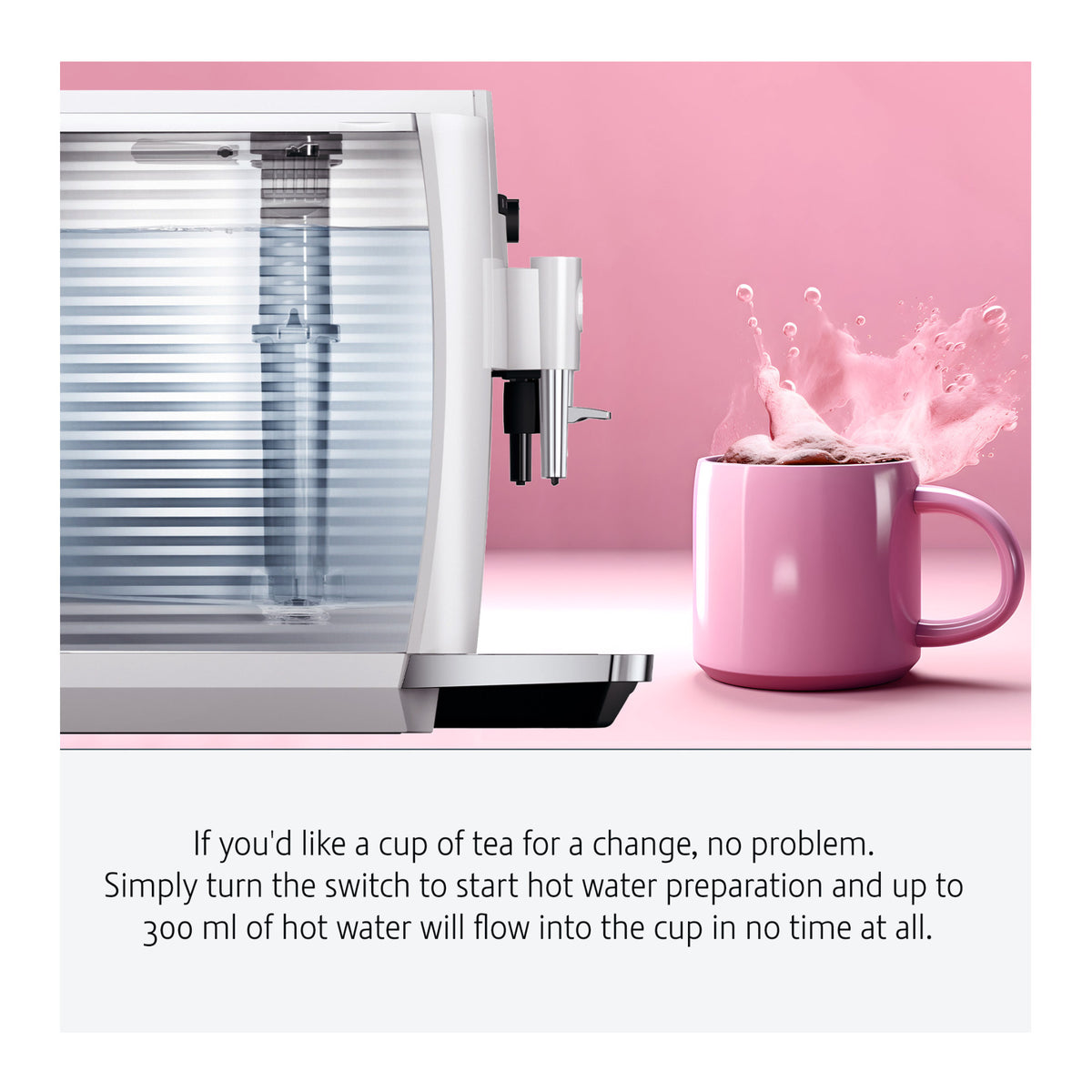 Jura E4 Coffee Machine (Piano White) with Filter, Cleaning Tablets and Coffee