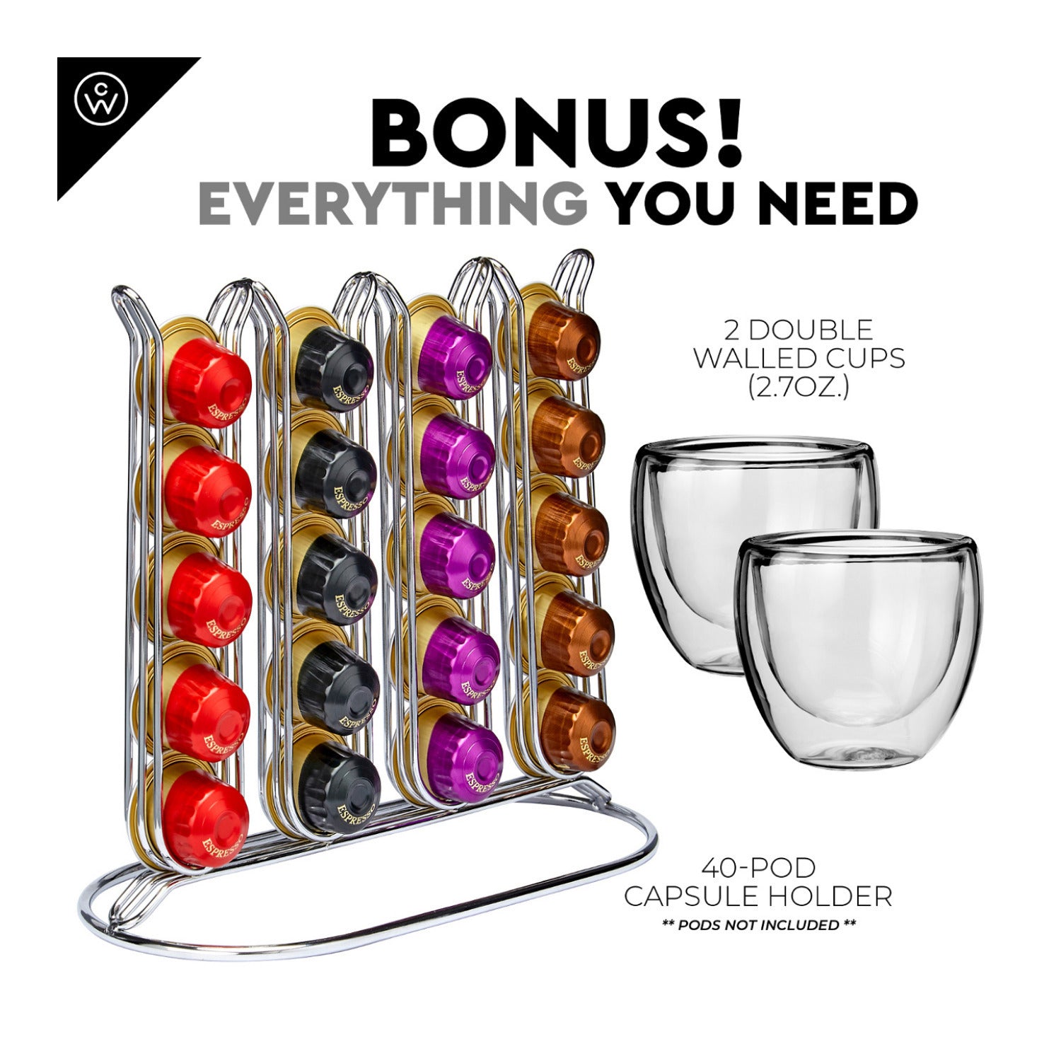 ChefWave Kava Espresso Machine - Premium Coffee Maker w/Coffee Capsules 30-Pack